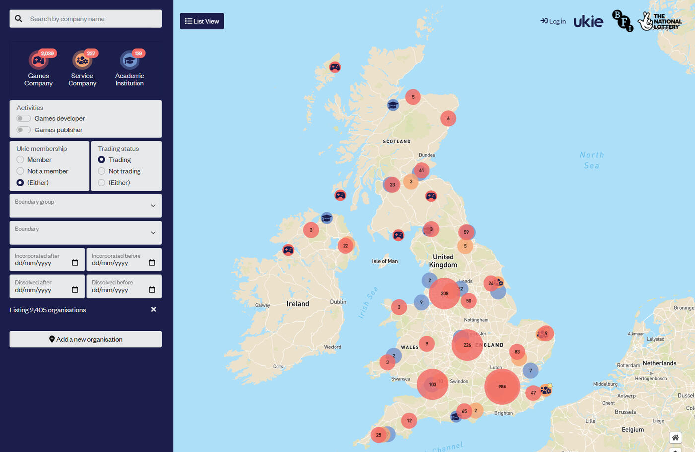 UK Games Map